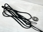 RGS-N072: Handcrafted Swarovski Crystal Leather Braided Rope Necklace