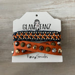 Game Day: Navy Blue & Orange- Macrame String Bracelet Set