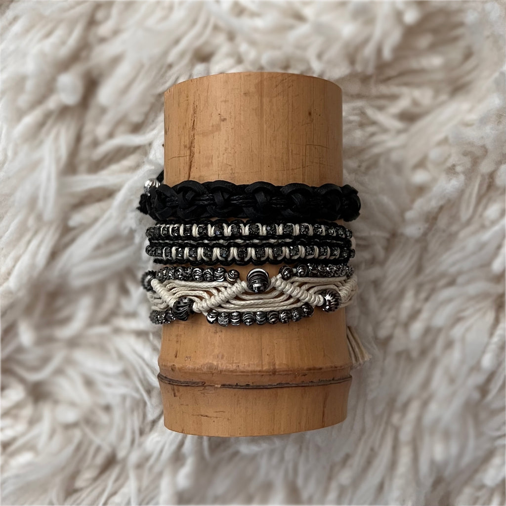 Modern Boho: Macrame String Bracelet Set