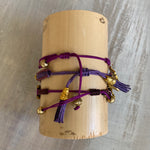Amethyst: Macrame String Bracelet Set