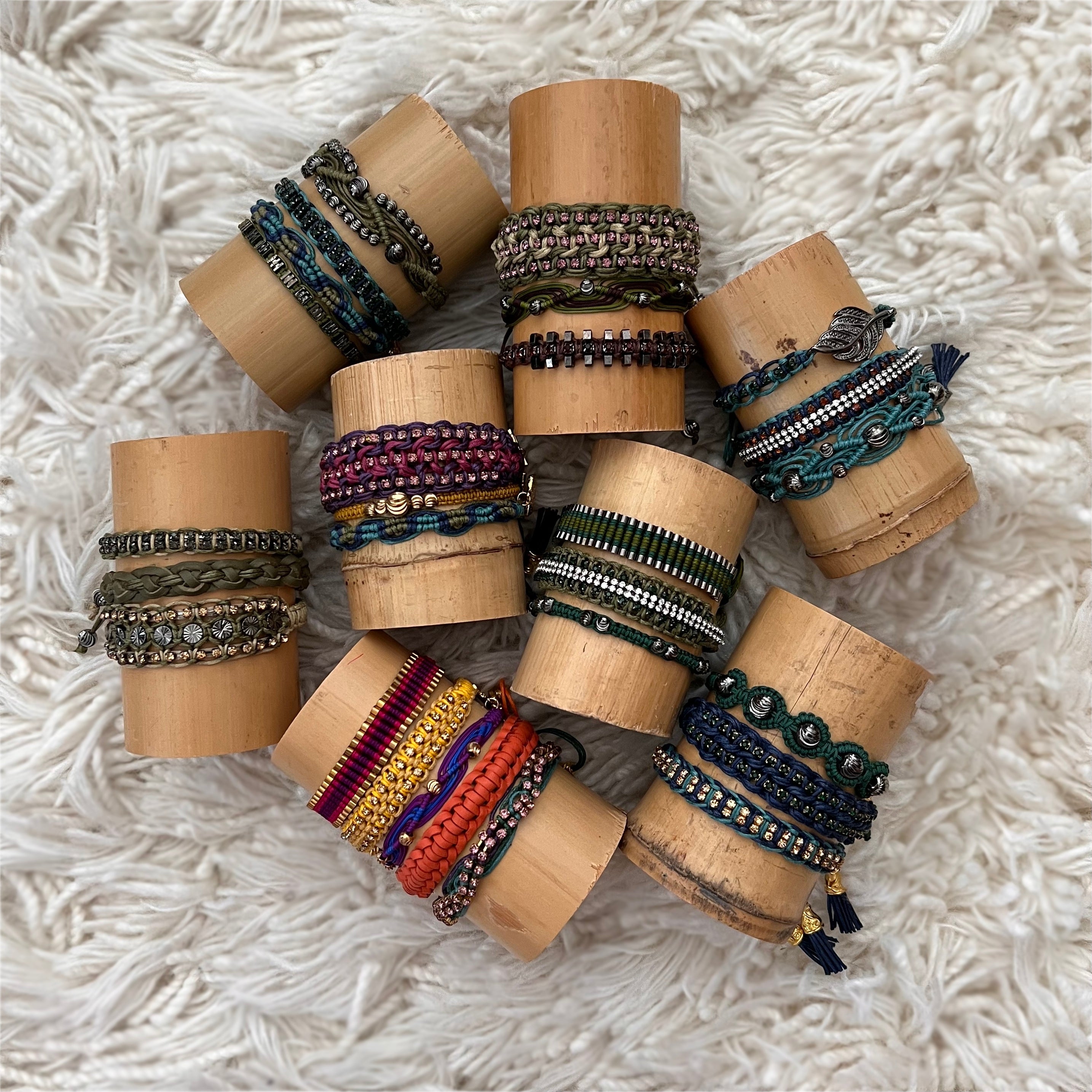 Gypsy Tribe: Macrame String Bracelet Set