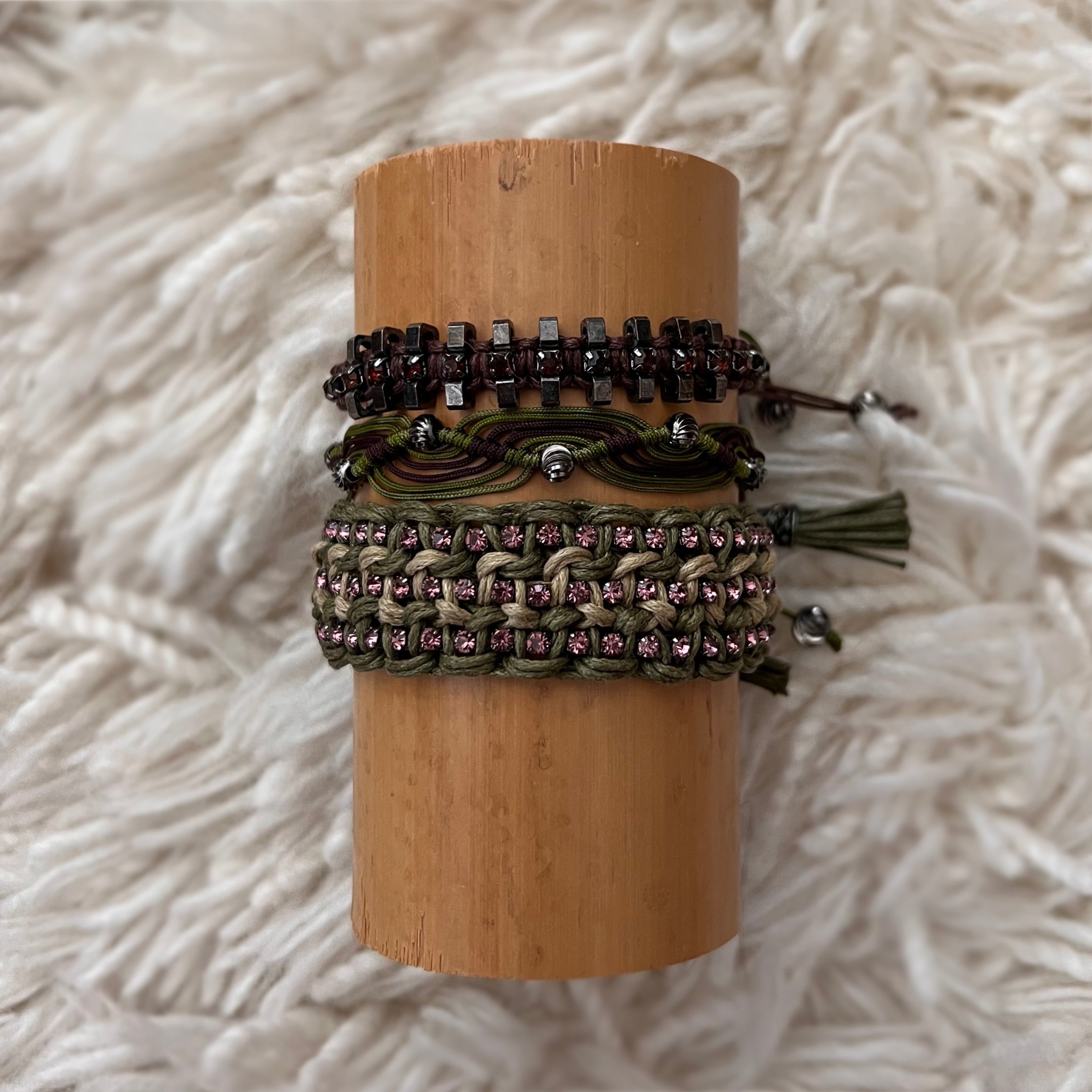 Stormy: Macrame String Bracelet Set