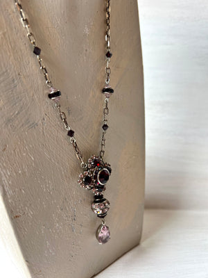 RGS-N062: Handcrafted Sterling Silver & Swarovski Crystal Chain Necklace