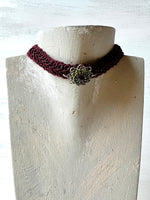 RGS-N034: Handcrafted Crystal Choker Ribbon Necklace