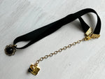 RGS-N059: Handcrafted  Velvet Crystal Choker Ribbon Necklace