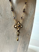 RGS-N063: Handcrafted Brass & Swarovski Crystal Chain Necklace