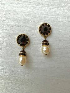 RGS-E068: Handcrafted Crystal & Pearl Earrings