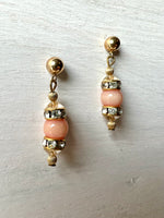 RGS-E058: Handcrafted Crystal & Coral Earrings