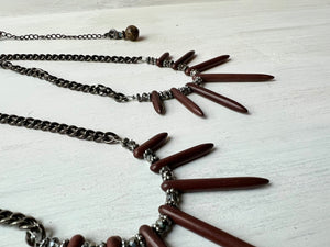 RGS-N054: Handcrafted  Chain & Bead Necklace