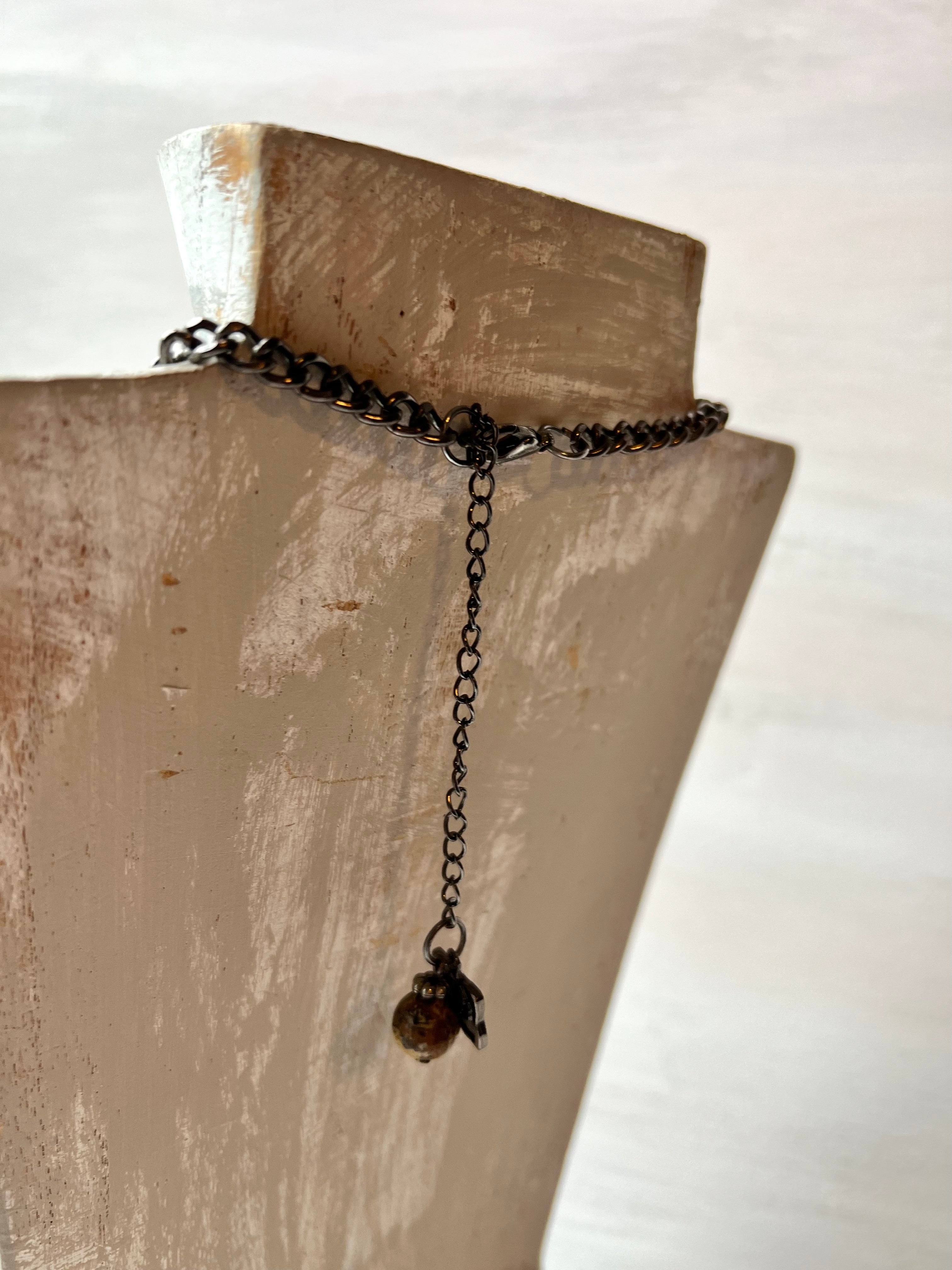 RGS-N054: Handcrafted  Chain & Bead Necklace