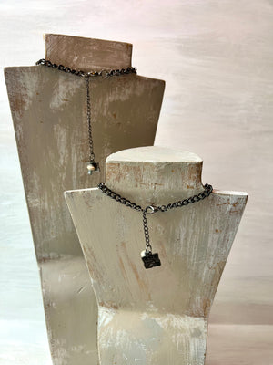 RGS-N055: Handcrafted  Chain & Bead Necklace