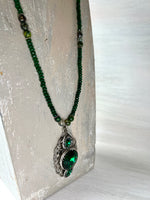 RGS-N041: Handcrafted Jade & Crystal Necklace