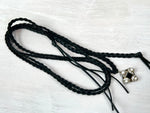 RGS-N069: Handcrafted Swarovski Crystal Leather Braided Rope Necklace