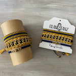 Game Day: Navy Blue & Athletic Gold - Macrame String Bracelet Set