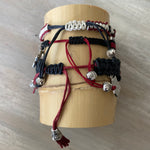 Game Day: Crimson & Black - Macrame String Bracelet Set