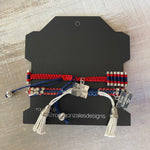 Game Day: Blue, Red & White- Macrame String Bracelet Set