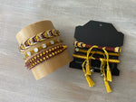 Game Day: Maroon & Yellow - Macrame String Bracelet Set