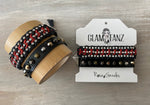 Game Day: Red & Black- Macrame String Bracelet Set