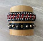 Game Day: Red & Black- Macrame String Bracelet Set
