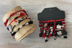 Game Day: Black, Red & White- Macrame String Bracelet Set