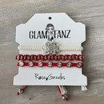 Game Day: Red & white - Macrame String Bracelet Set