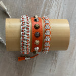 Game Day: Orange & White - Macrame String Bracelet Set