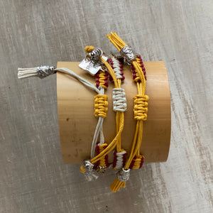 Game Day: Crimson & Yellow - Macrame String Bracelet Set