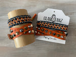 Game Day: Navy Blue & Orange- Macrame String Bracelet Set