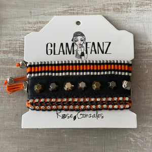 Game Day: Orange & Black - Macrame String Bracelet Set