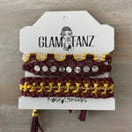 Game Day: Maroon & Yellow- Macrame String Bracelet Set