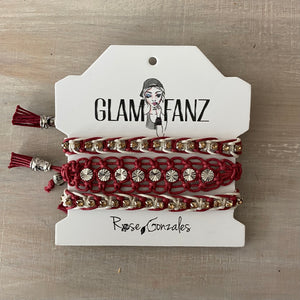 Game Day: Crimson & white - Macrame String Bracelets