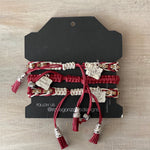 Game Day: Crimson & white - Macrame String Bracelets