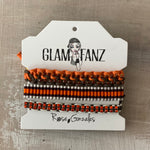 Game Day: Brown, Orange & White- Macrame String Bracelet Set