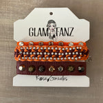 Game Day: Maroon & Orange- Macrame String Bracelet Set