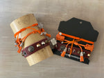 Game Day: Maroon & Orange- Macrame String Bracelet Set