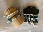Game Day: Teal Green & White - Macrame String Bracelet Set