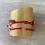 Game Day: Red & silver - Macrame String Bracelet Set