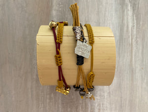 Game Day: Maroon, Old Gold & Black- Macrame String Bracelet Set