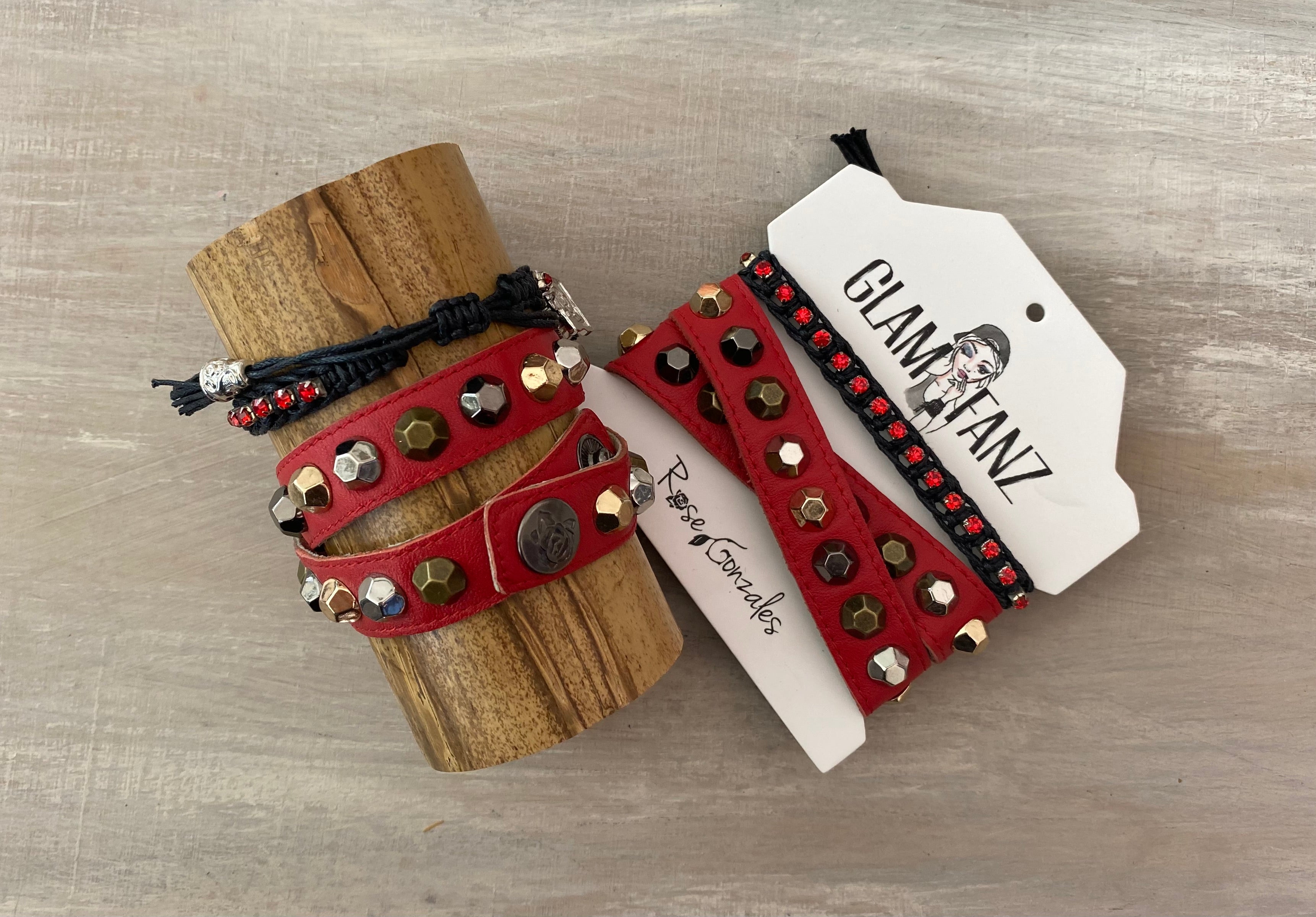 Game Day: Red & Black - Macrame String Bracelet Set