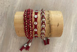 Game Day: Crimson & white - Macrame String Bracelet Set