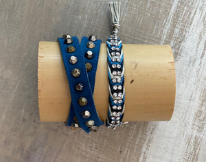 Game Day: Blue & White- Macrame String Bracelet Set