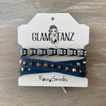 Game Day: Blue & White- Macrame String Bracelet Set