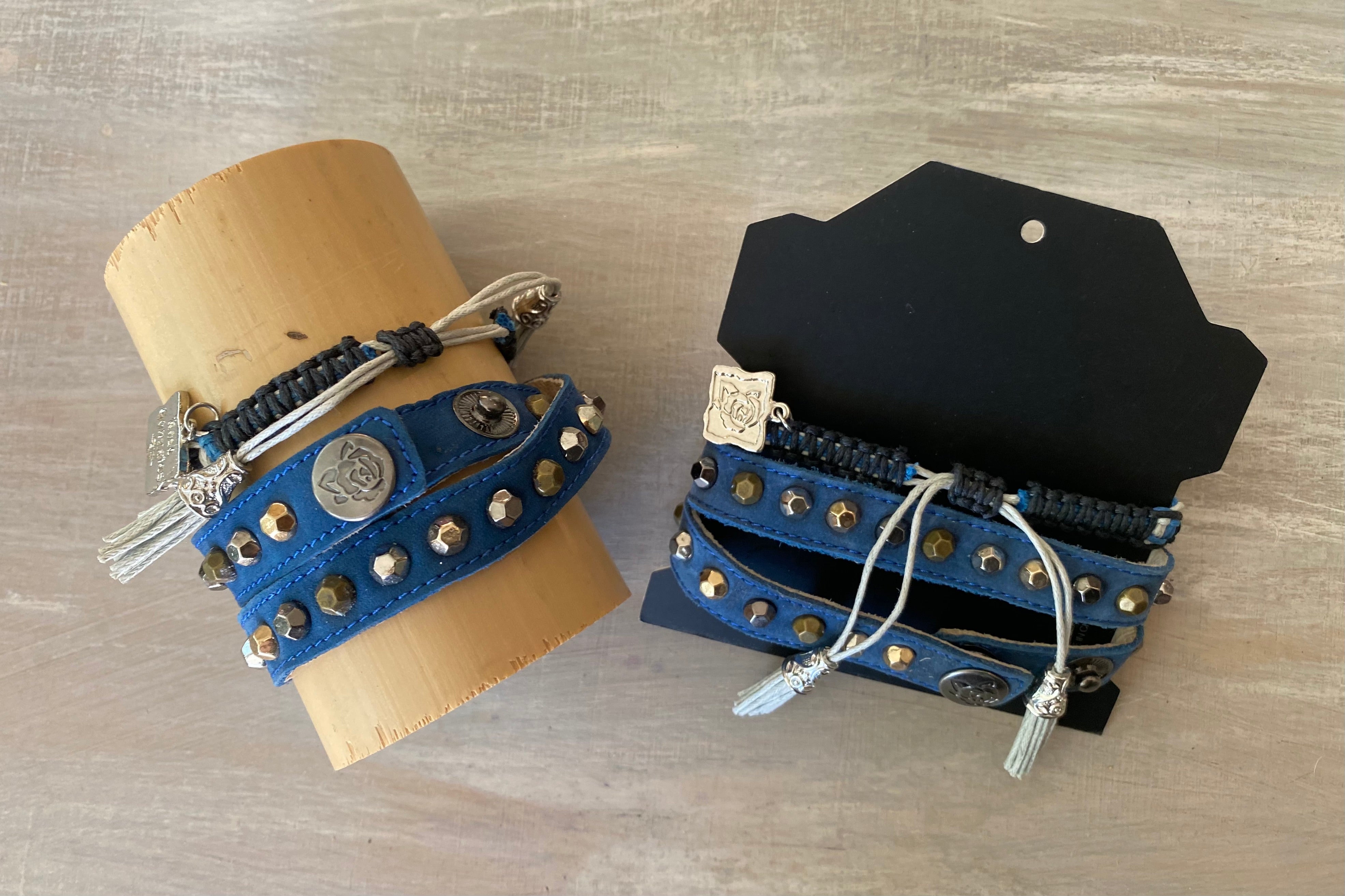Game Day: Blue & White- Macrame String Bracelet Set