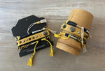 Game Day: Navy Blue, Yellow & White- Macrame String Bracelet Set